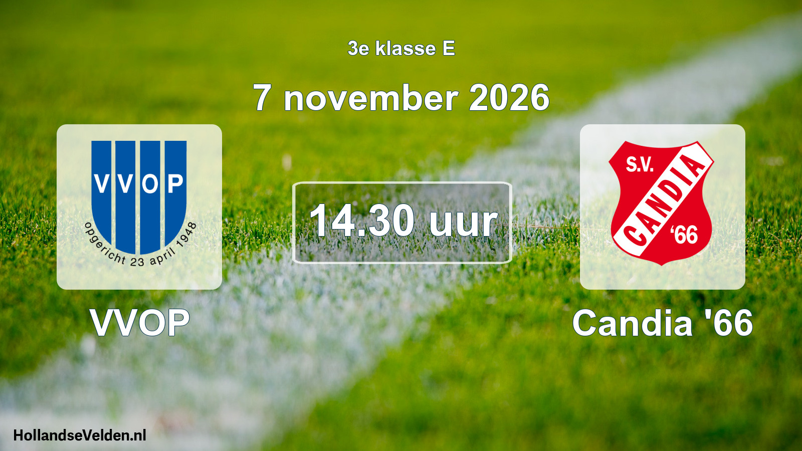 Geplande wedstrijd: VVOP - Candia '66 (7 november 2026)