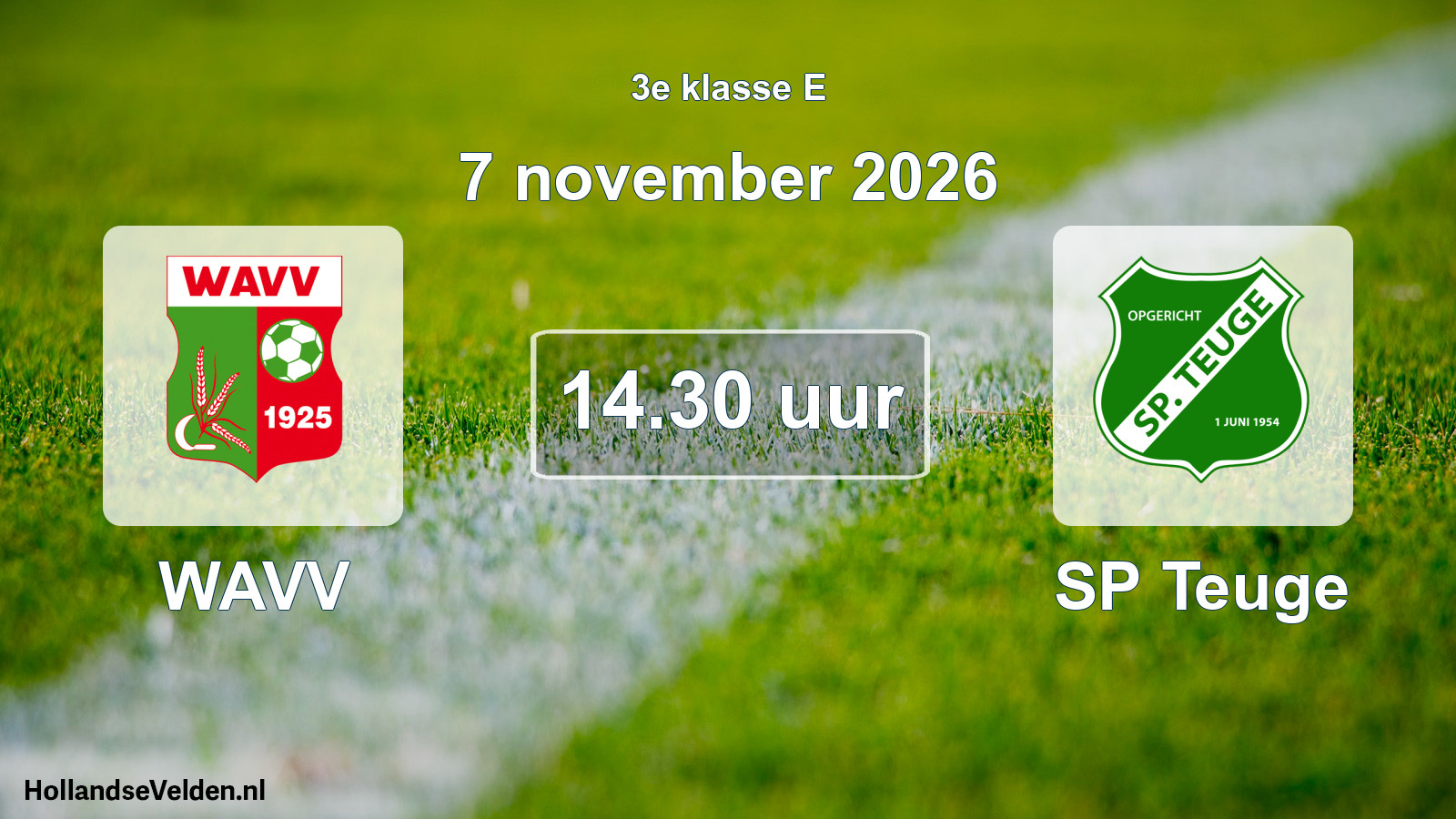 Geplande wedstrijd: WAVV - SP Teuge (7 november 2026)