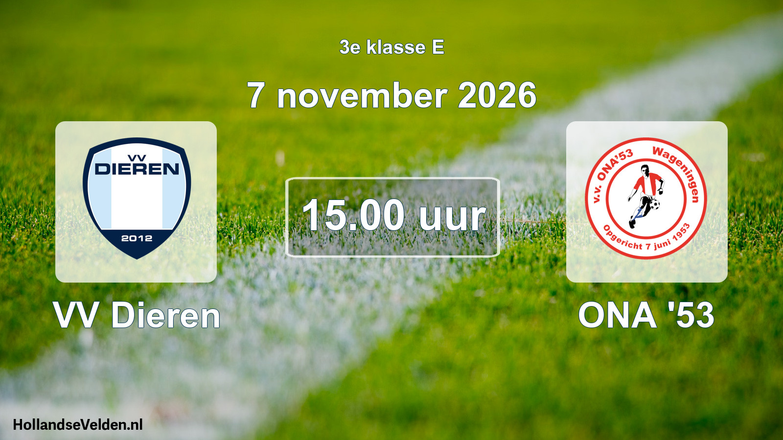 Geplande wedstrijd: VV Dieren - ONA '53 (7 november 2026)