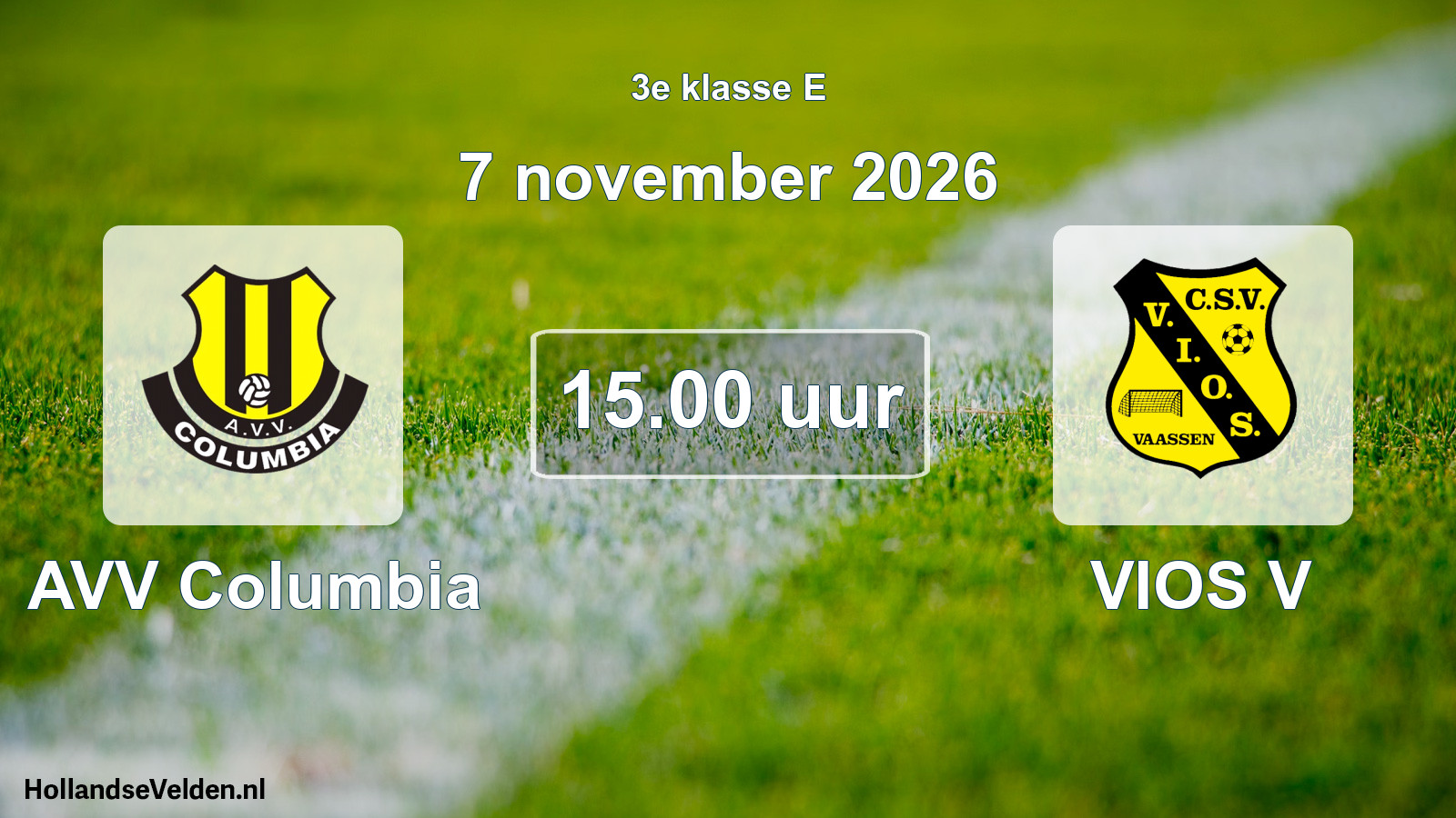 Geplande wedstrijd: AVV Columbia - VIOS V (7 november 2026)