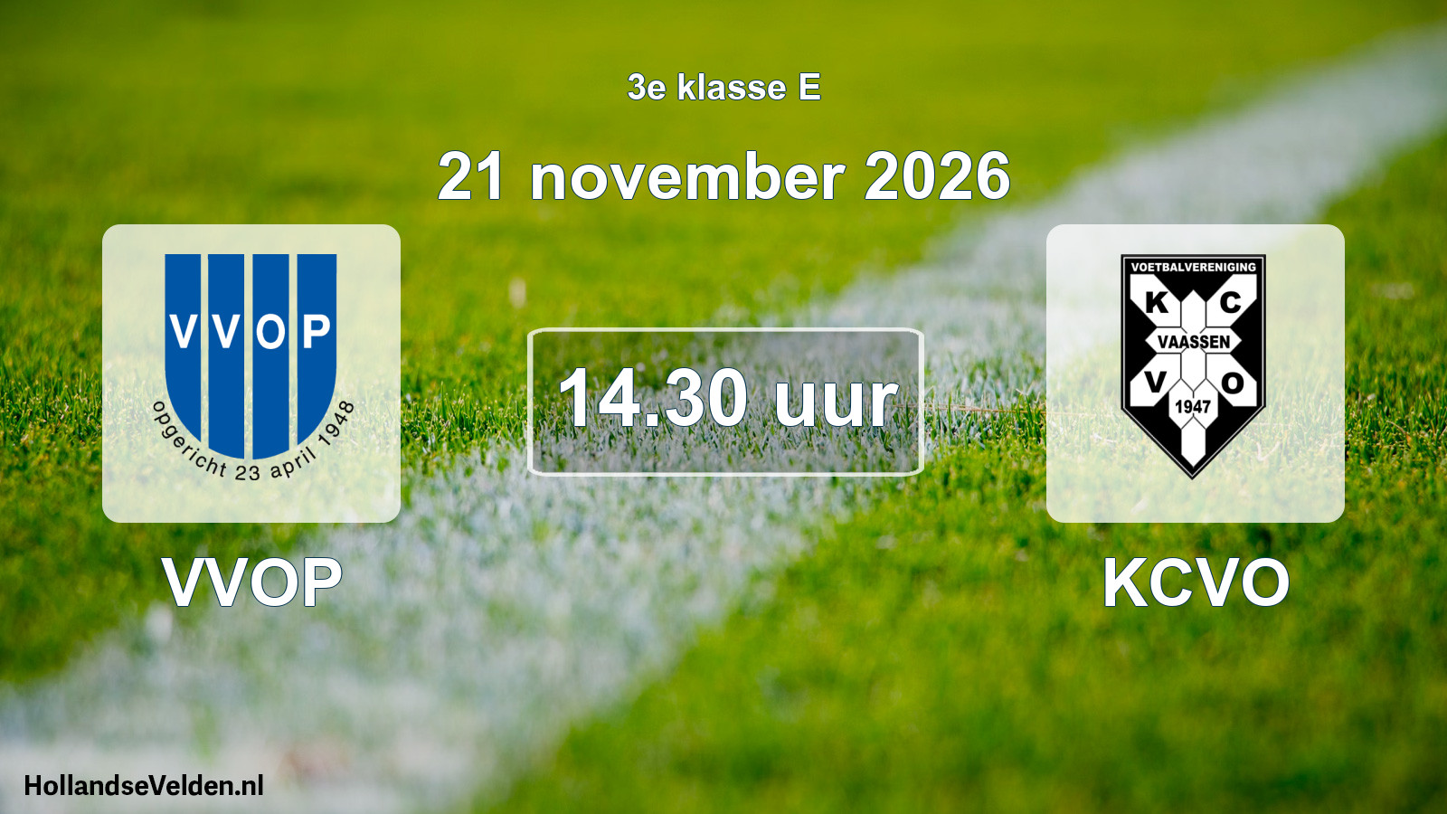 Geplande wedstrijd: VVOP - KCVO (21 november 2026)