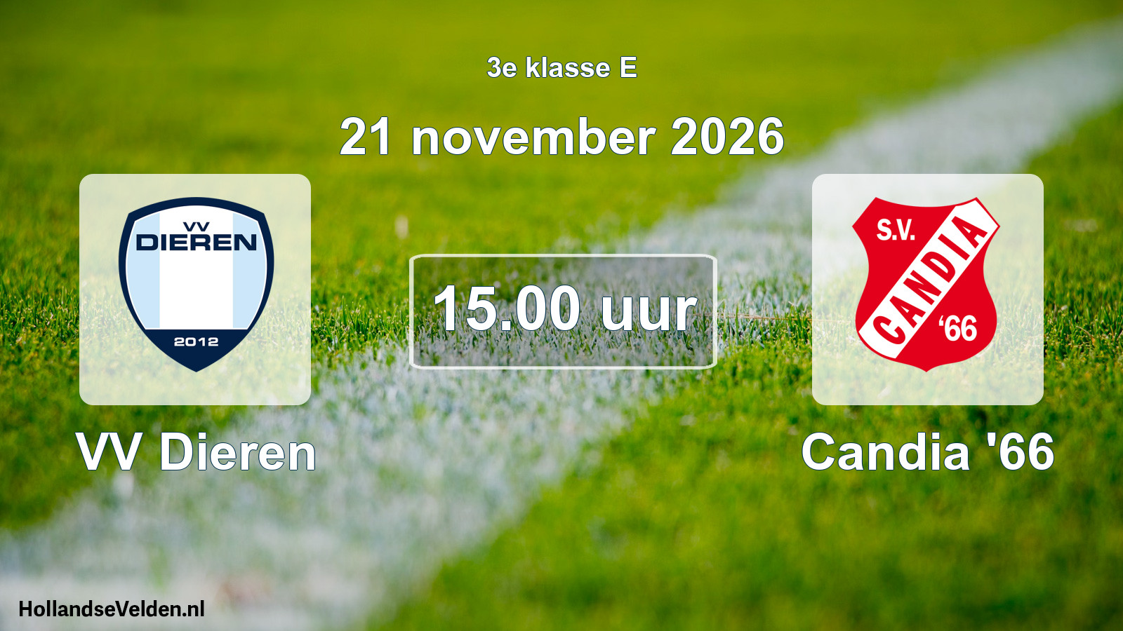 Geplande wedstrijd: VV Dieren - Candia '66 (21 november 2026)