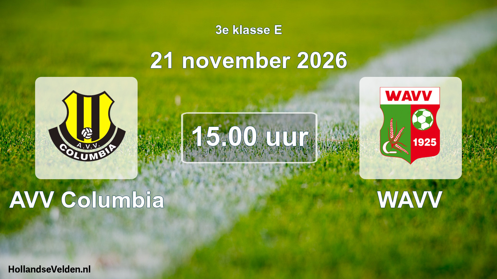 Geplande wedstrijd: AVV Columbia - WAVV (21 november 2026)