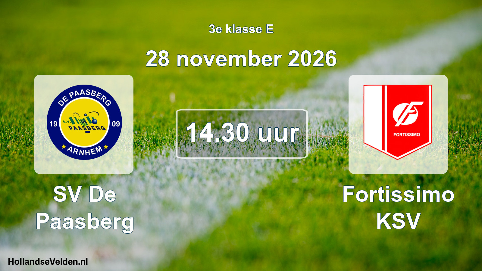 Scheduled Match: SV De Paasberg - Fortissimo KSV (28 November 2026)