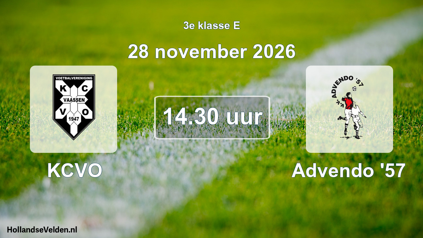 Geplande wedstrijd: KCVO - Advendo '57 (28 november 2026)