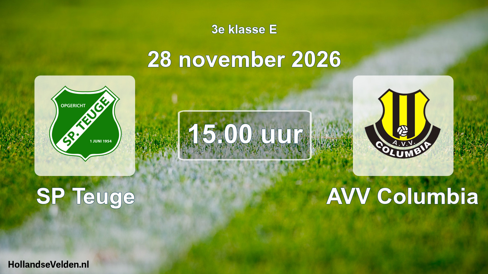 Geplande wedstrijd: SP Teuge - AVV Columbia (28 november 2026)