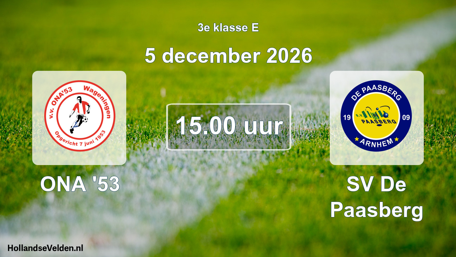Geplande wedstrijd: ONA '53 - SV De Paasberg (5 december 2026)