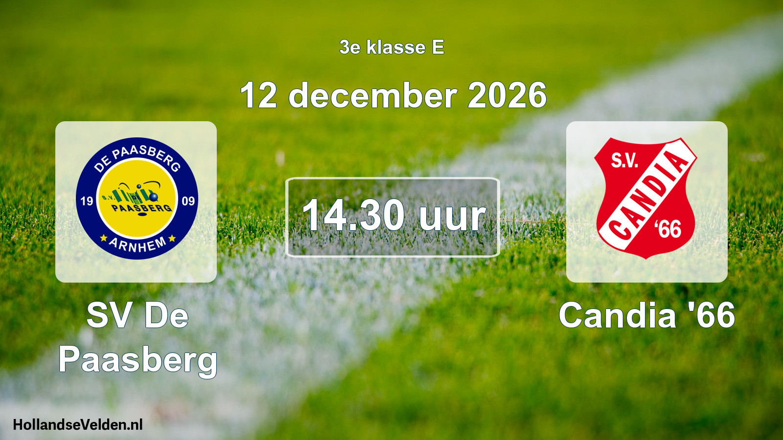 Geplande wedstrijd: SV De Paasberg - Candia '66 (12 december 2026)