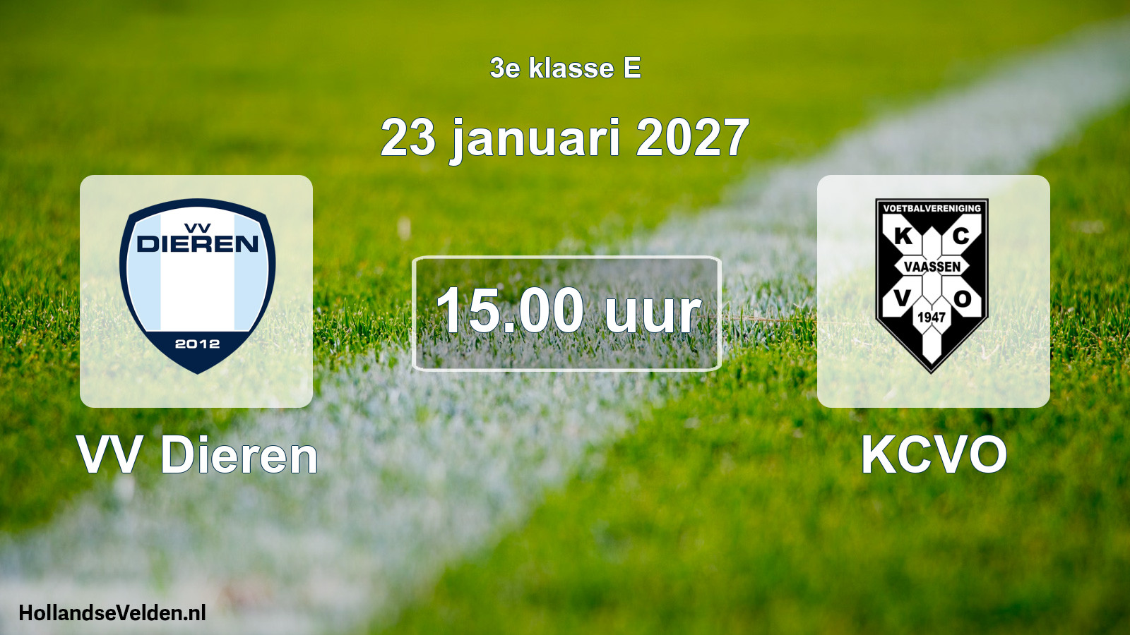 Geplande wedstrijd: VV Dieren - KCVO (23 januari 2027)