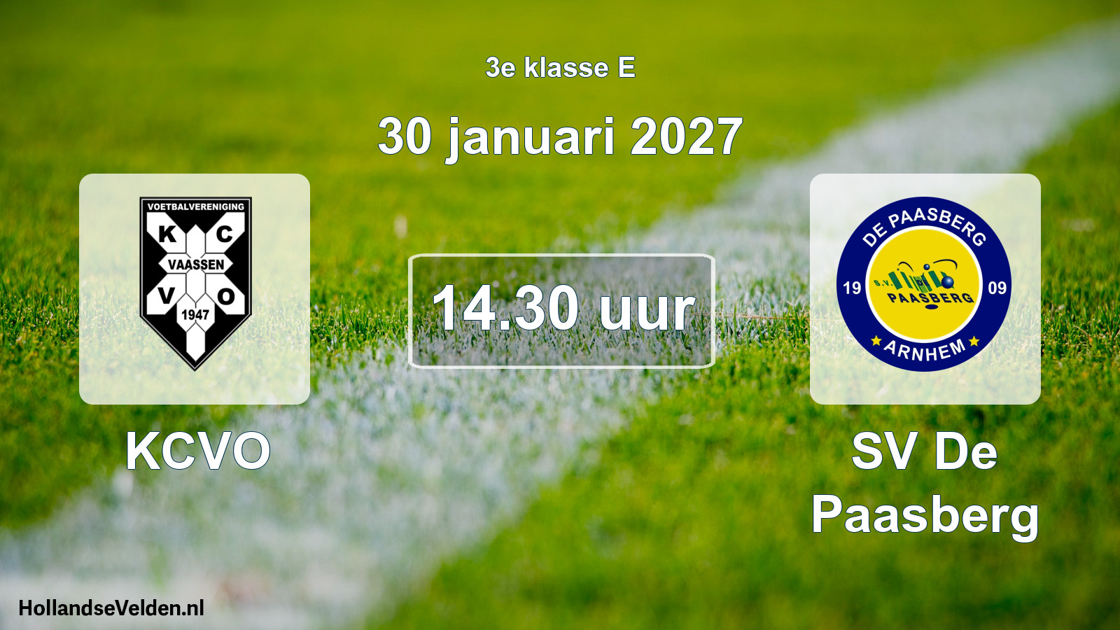 Geplande wedstrijd: KCVO - SV De Paasberg (30 januari 2027)