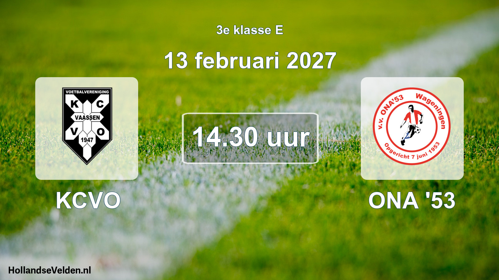 Geplande wedstrijd: KCVO - ONA '53 (13 februari 2027)