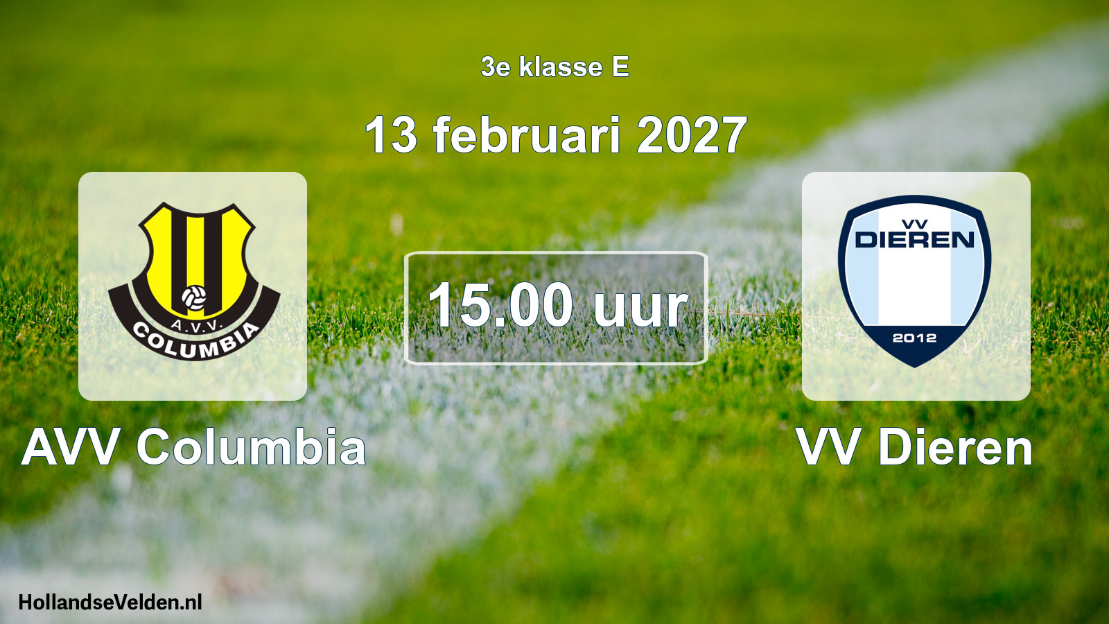 Geplande wedstrijd: AVV Columbia - VV Dieren (13 februari 2027)