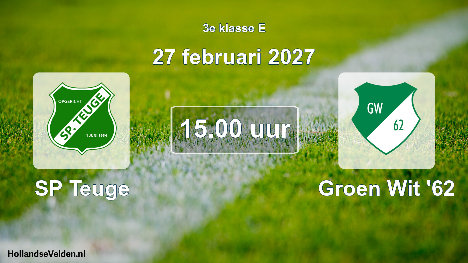 Geplande wedstrijd: SP Teuge - Groen Wit '62 (27 februari 2027)