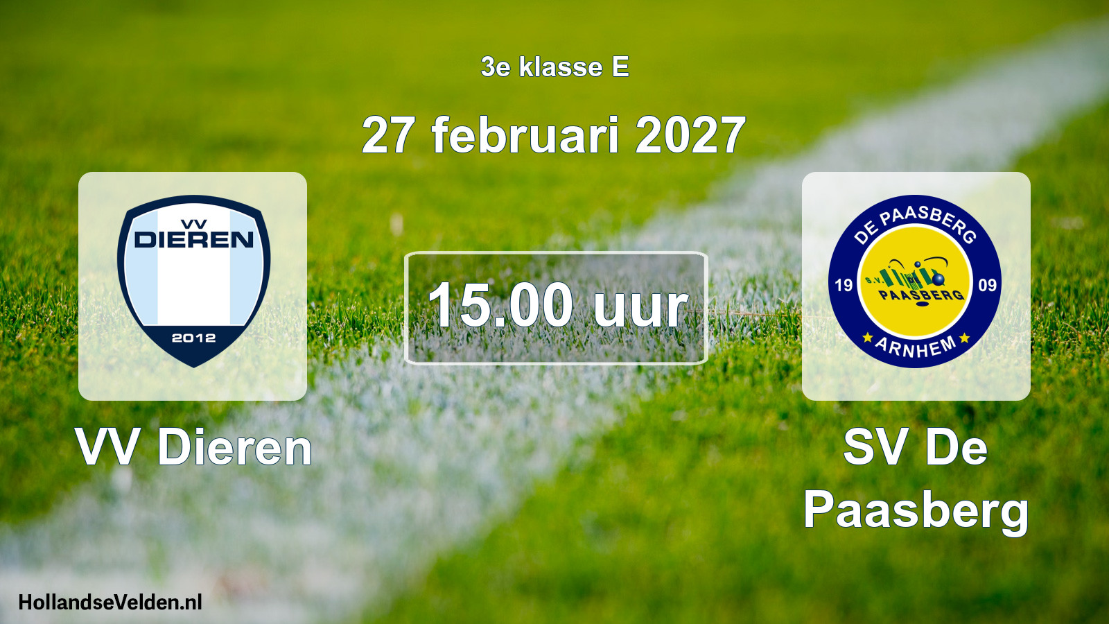 Geplande wedstrijd: VV Dieren - SV De Paasberg (27 februari 2027)