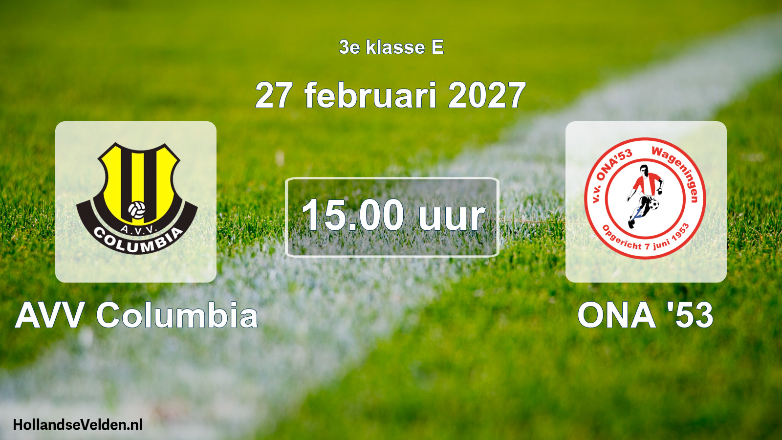 Geplande wedstrijd: AVV Columbia - ONA '53 (27 februari 2027)