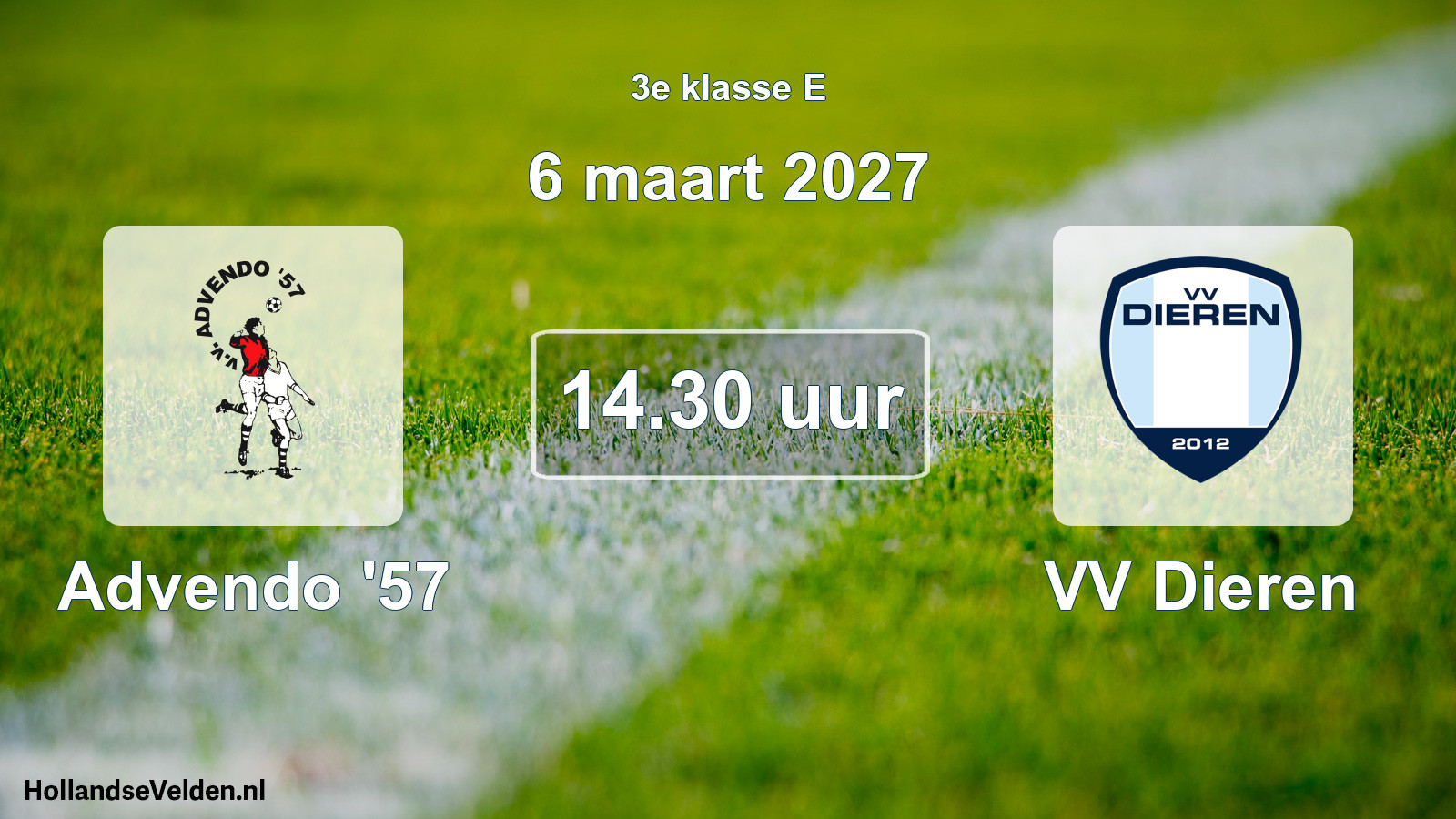 Geplande wedstrijd: Advendo '57 - VV Dieren (6 maart 2027)