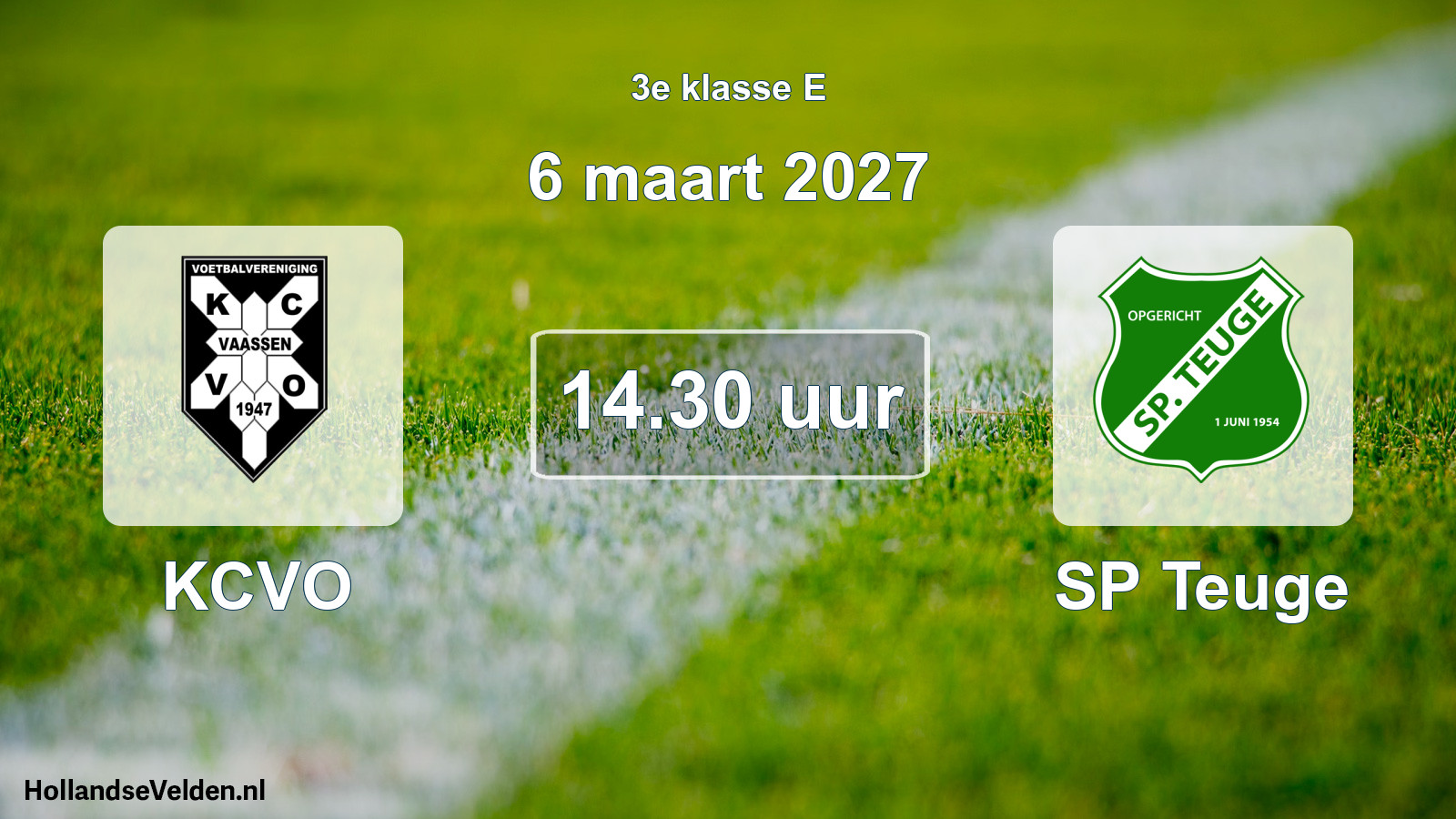Geplande wedstrijd: KCVO - SP Teuge (6 maart 2027)
