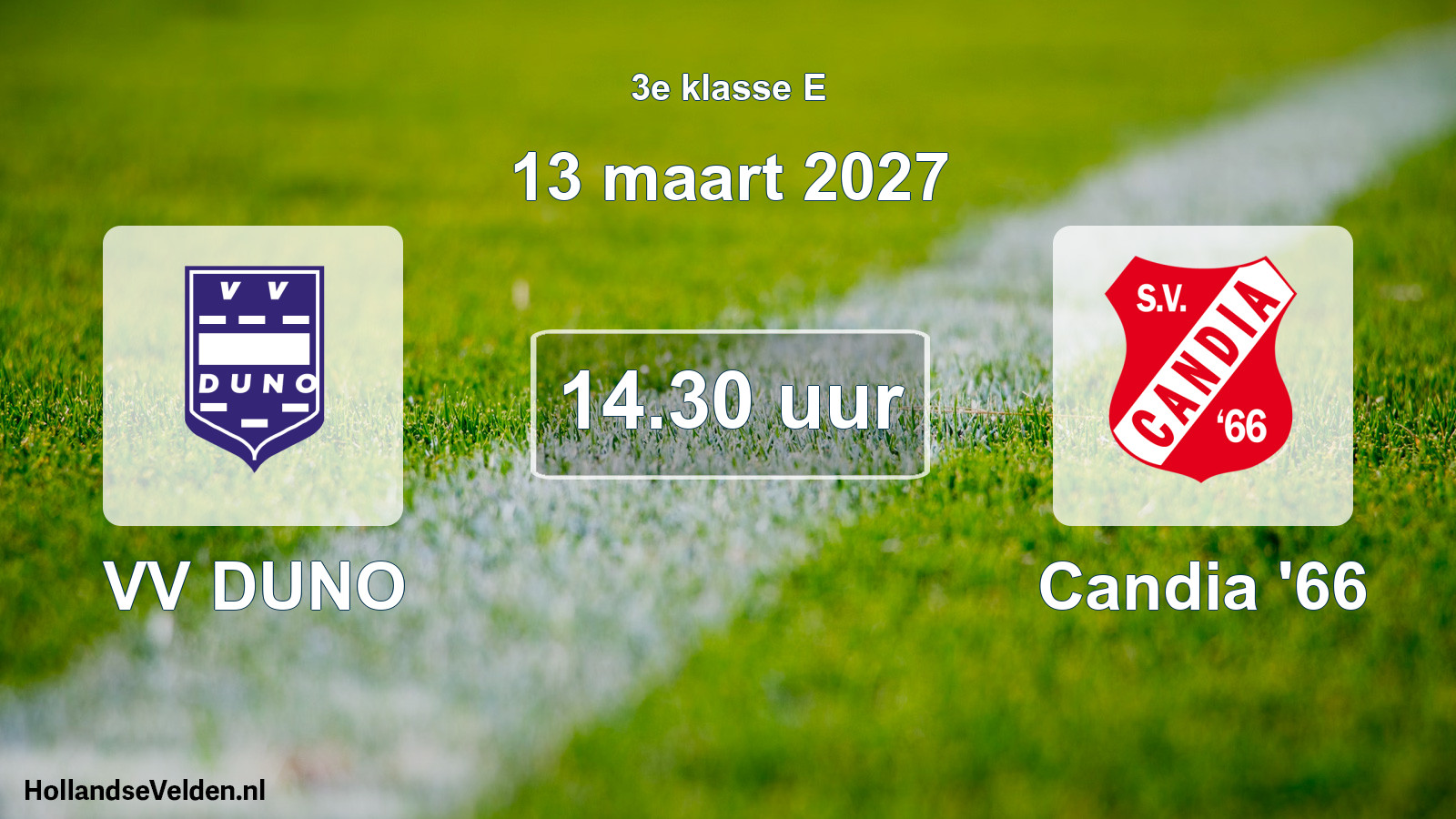 Geplande wedstrijd: VV DUNO - Candia '66 (13 maart 2027)