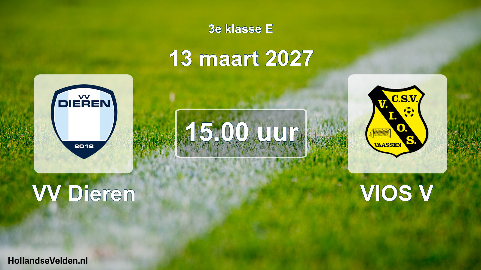 Geplande wedstrijd: VV Dieren - VIOS V (13 maart 2027)