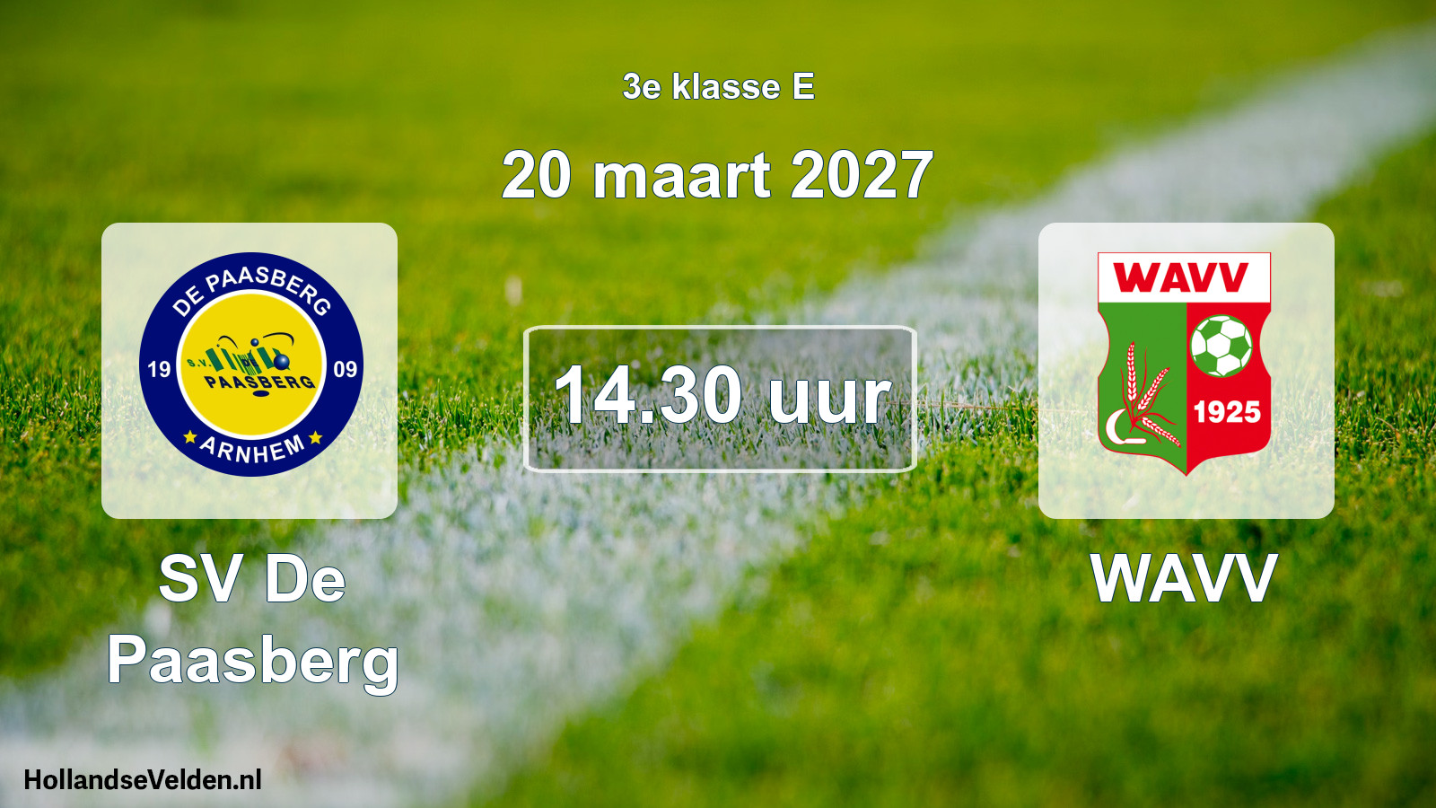 Geplande wedstrijd: SV De Paasberg - WAVV (20 maart 2027)