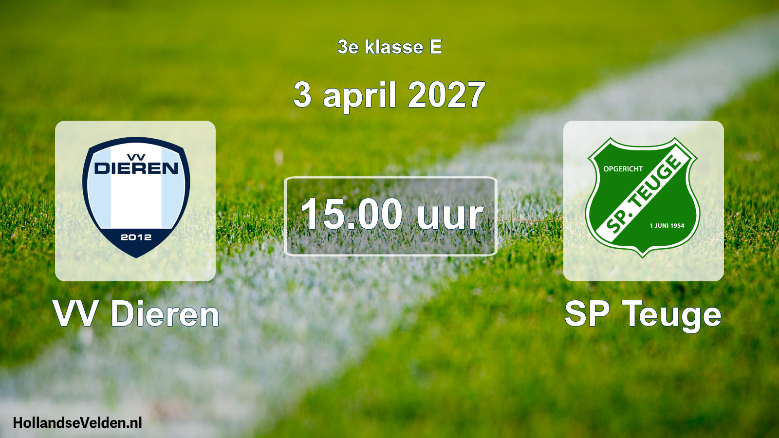 Geplande wedstrijd: VV Dieren - SP Teuge (3 april 2027)