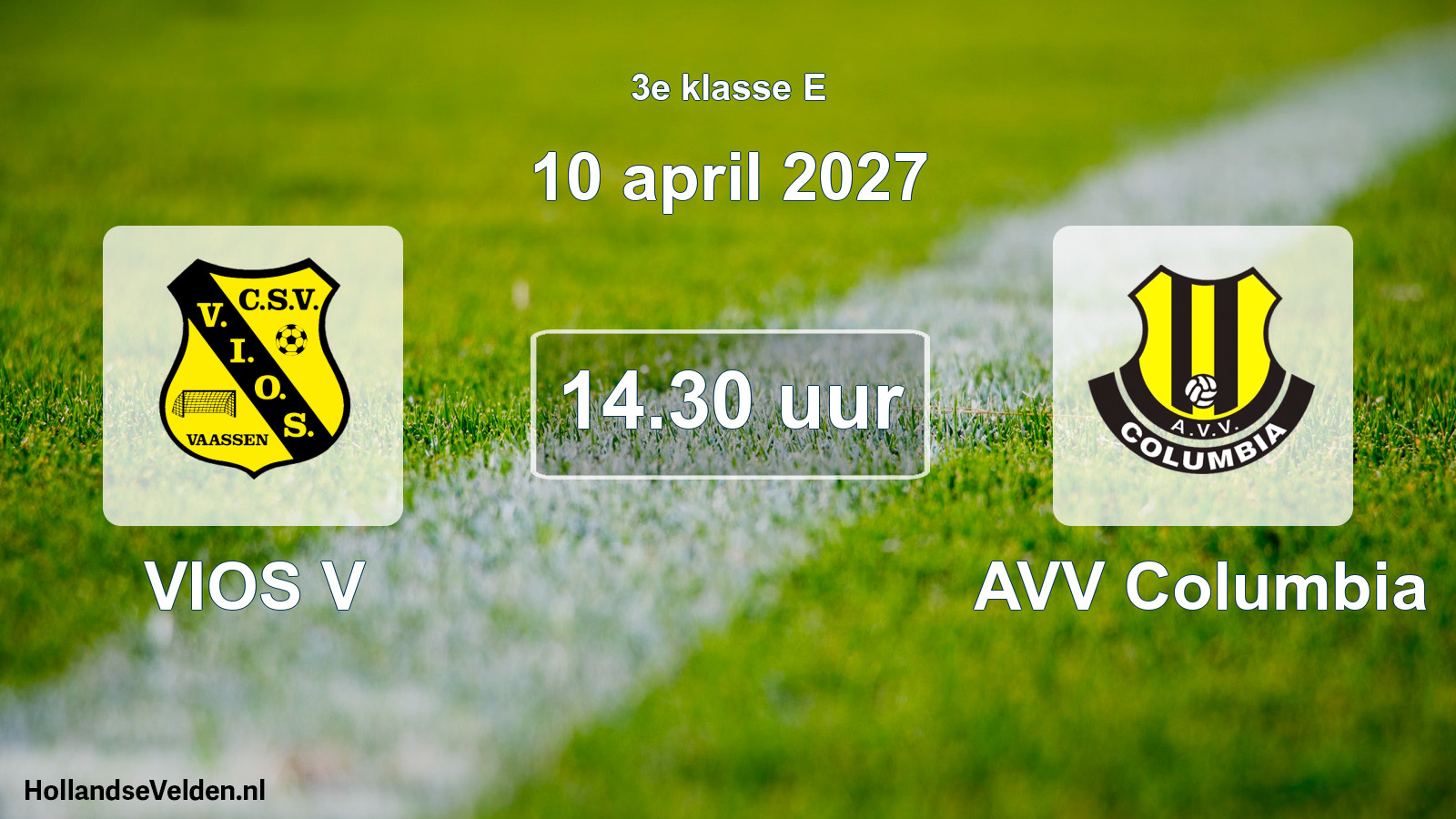 Geplande wedstrijd: VIOS V - AVV Columbia (10 april 2027)