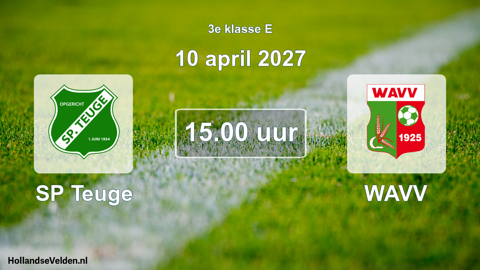 Geplande wedstrijd: SP Teuge - WAVV (10 april 2027)