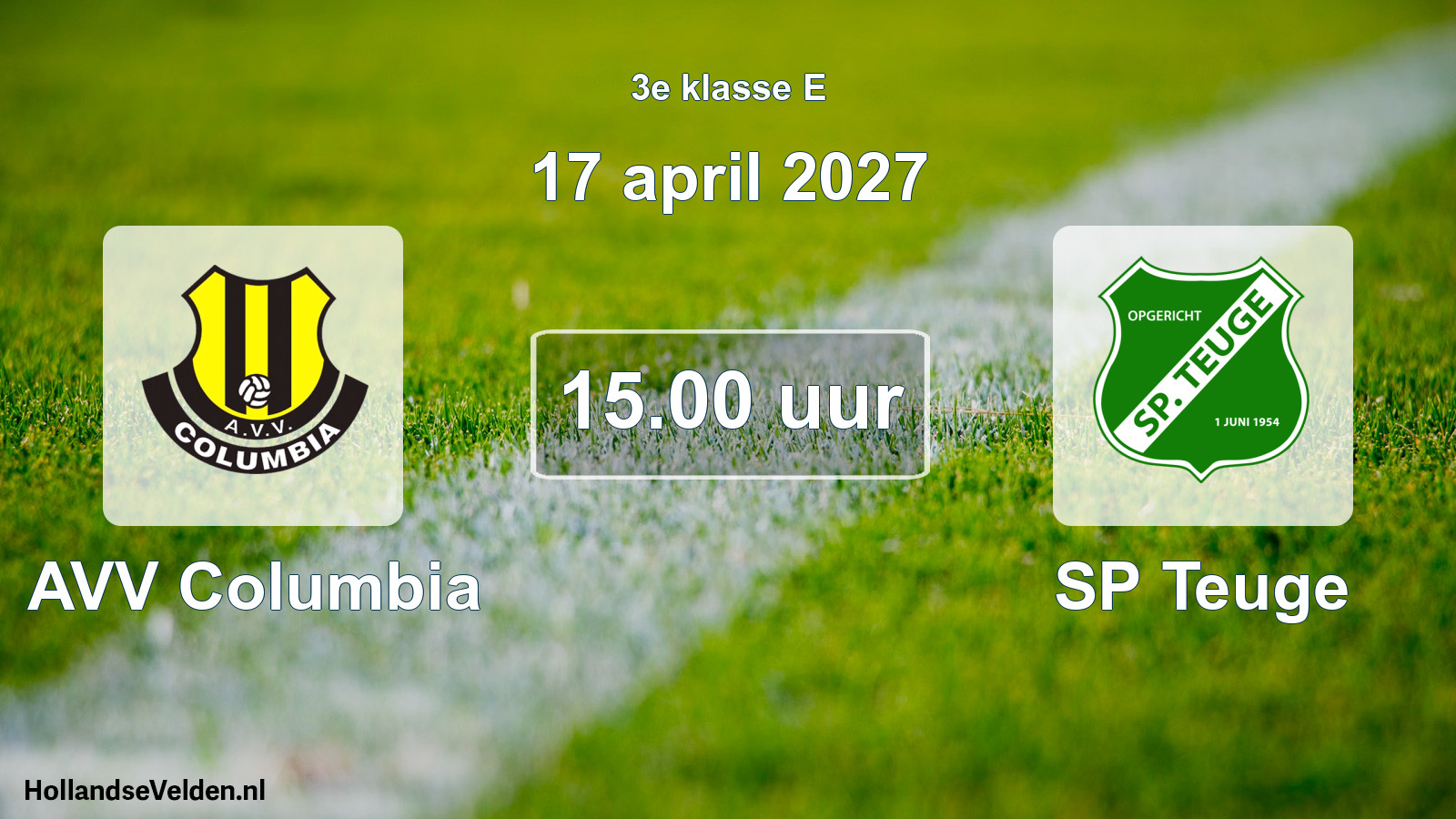 Geplande wedstrijd: AVV Columbia - SP Teuge (17 april 2027)
