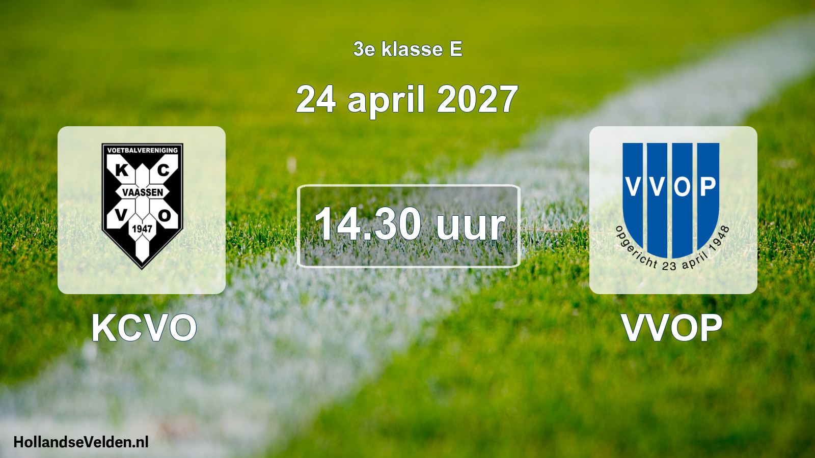 Geplande wedstrijd: KCVO - VVOP (24 april 2027)