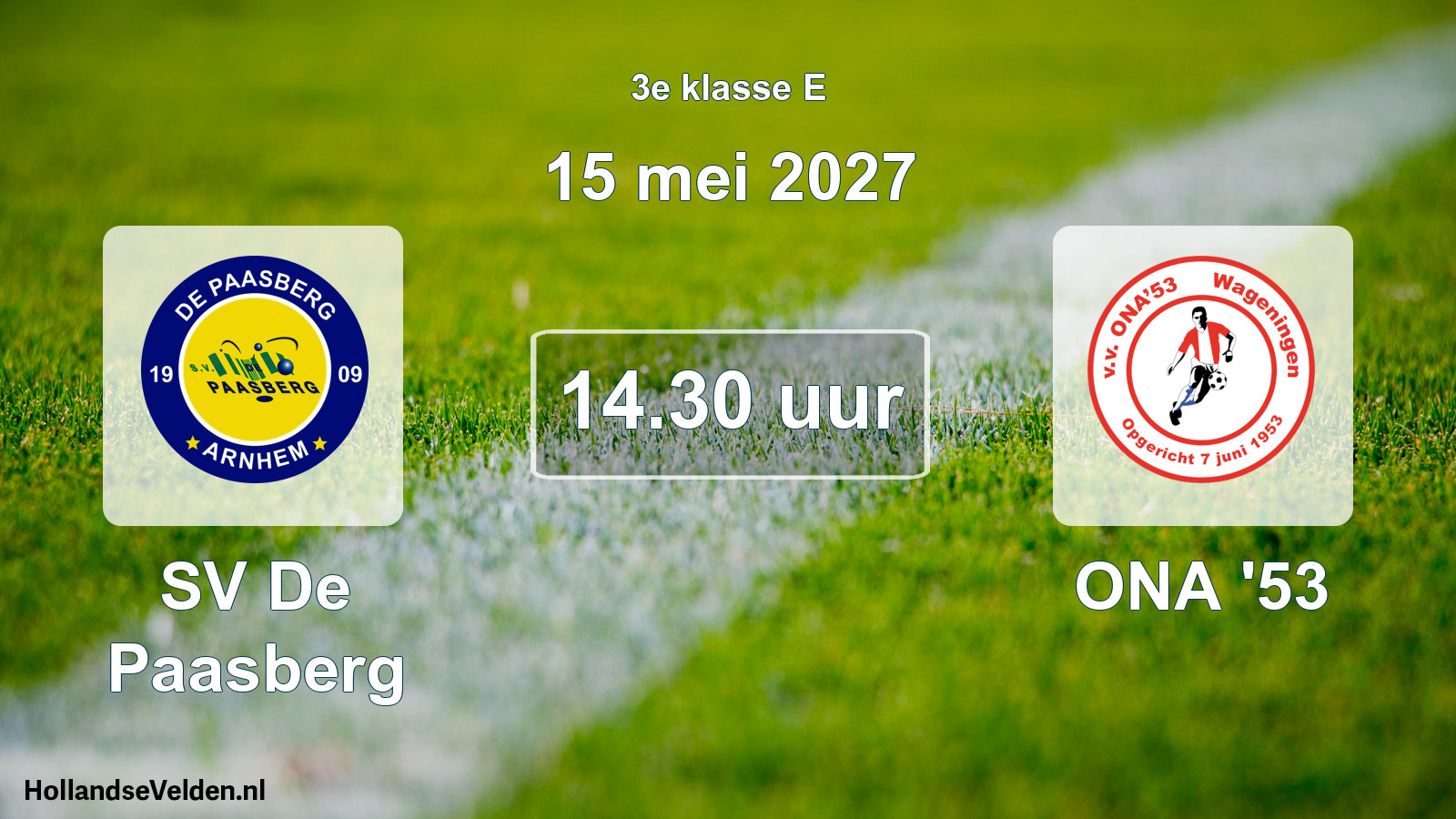 Geplande wedstrijd: SV De Paasberg - ONA '53 (15 mei 2027)