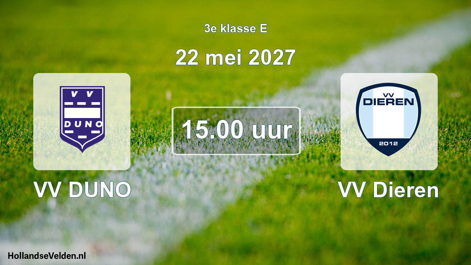 Geplande wedstrijd: VV DUNO - VV Dieren (22 mei 2027)