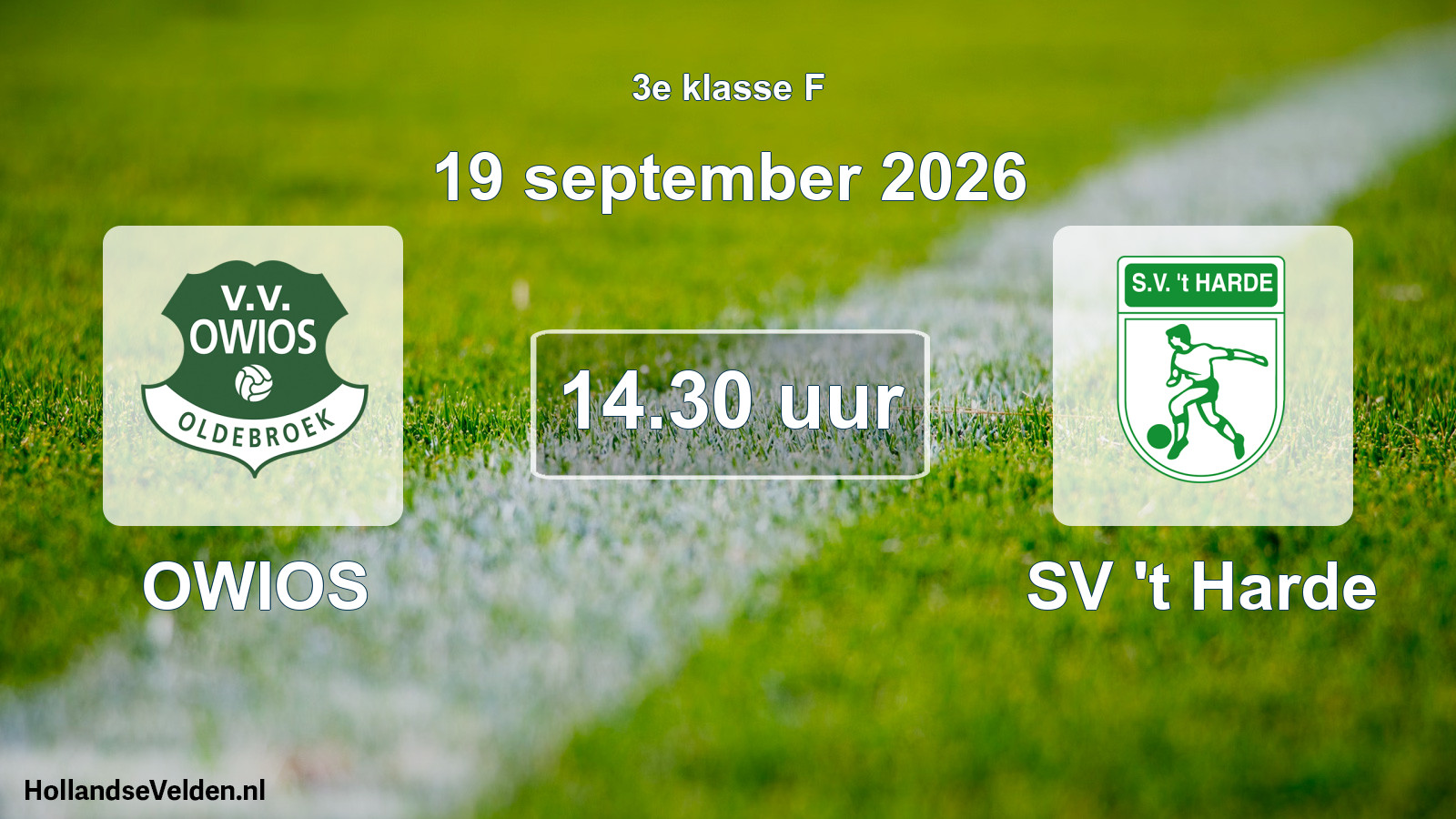 Geplande wedstrijd: OWIOS - SV 't Harde (19 september 2026)