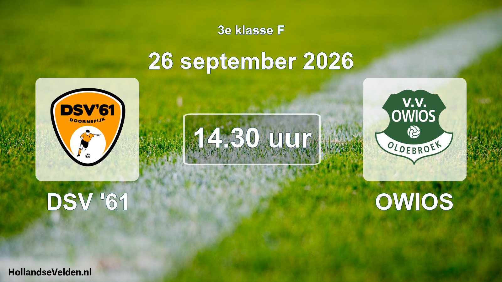 Geplande wedstrijd: DSV '61 - OWIOS (26 september 2026)