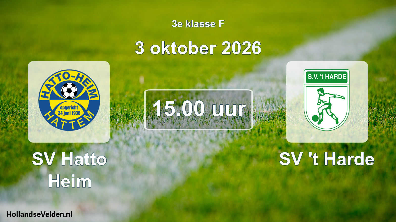 Geplande wedstrijd: SV Hatto Heim - SV 't Harde (3 oktober 2026)