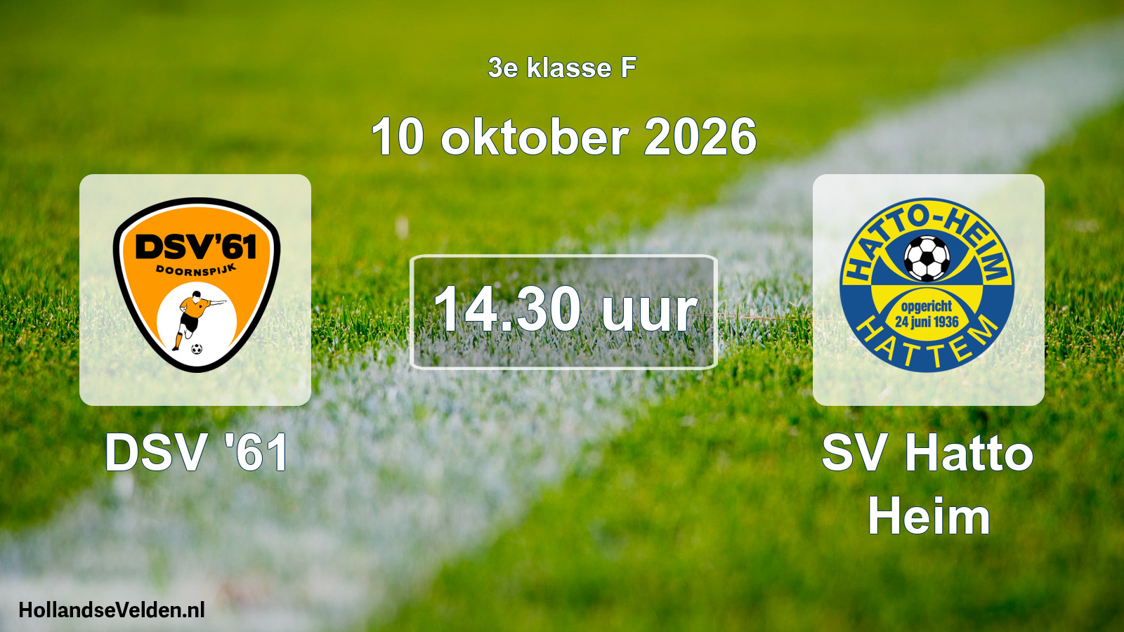 Geplande wedstrijd: DSV '61 - SV Hatto Heim (10 oktober 2026)
