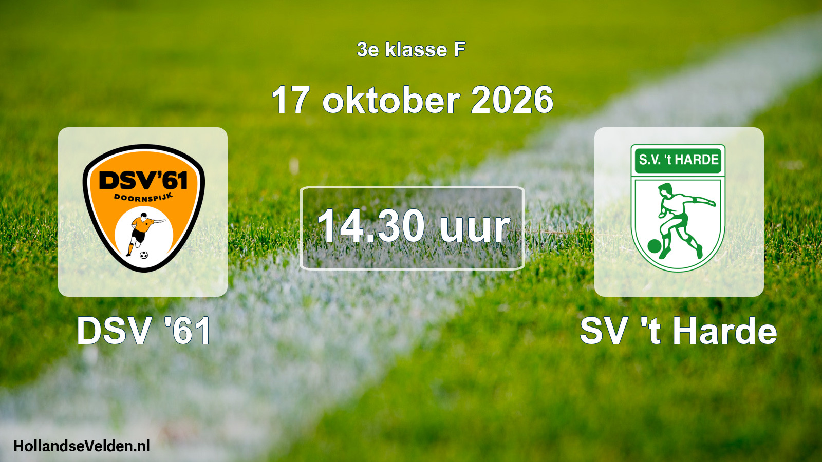 Geplande wedstrijd: DSV '61 - SV 't Harde (17 oktober 2026)