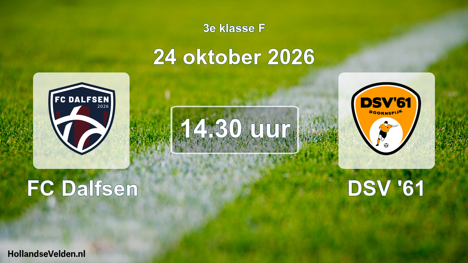 Geplande wedstrijd: FC Dalfsen - DSV '61 (24 oktober 2026)