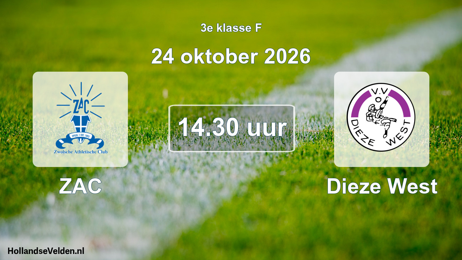 Geplande wedstrijd: ZAC - Dieze West (24 oktober 2026)