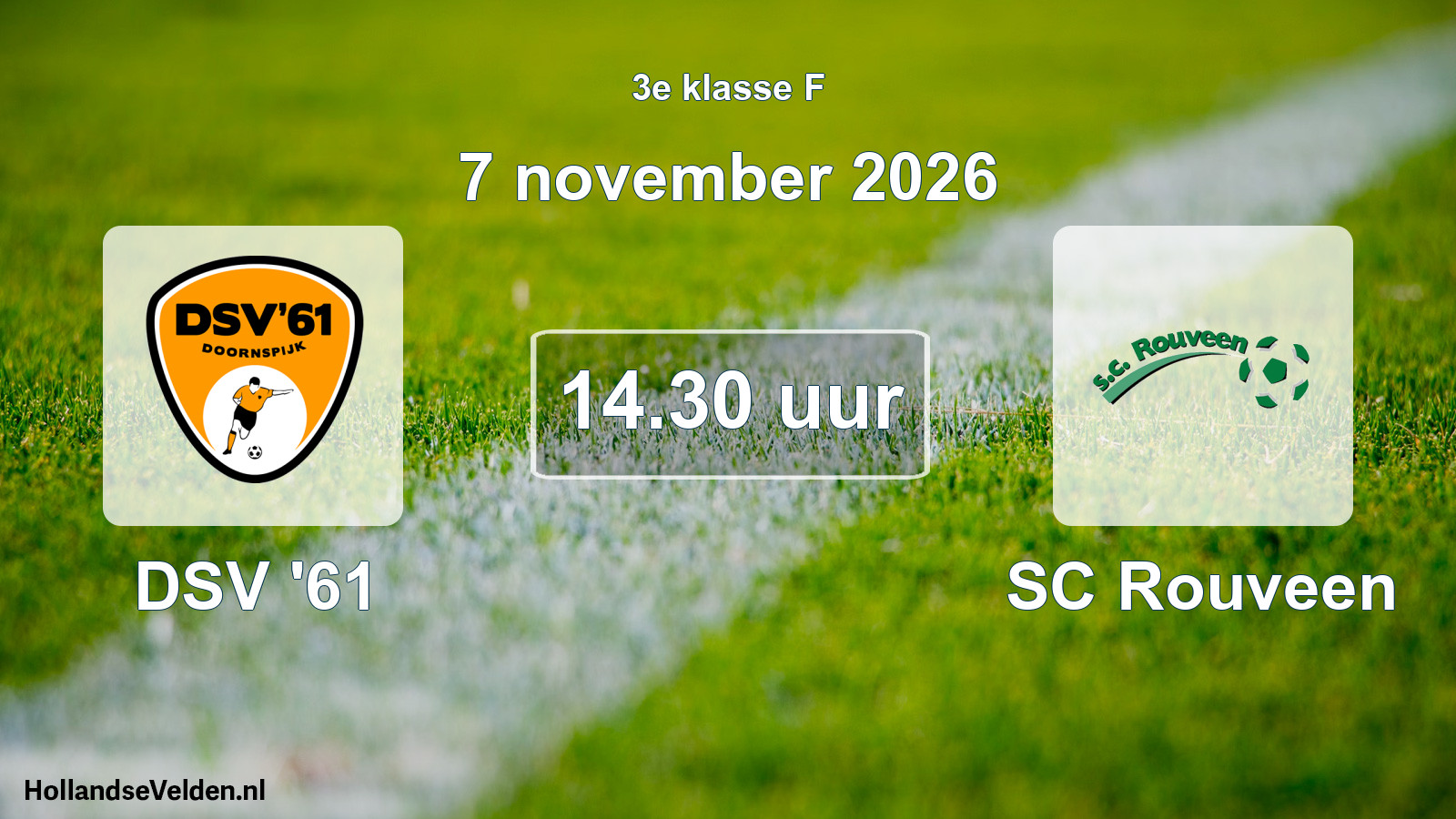 Geplande wedstrijd: DSV '61 - SC Rouveen (7 november 2026)
