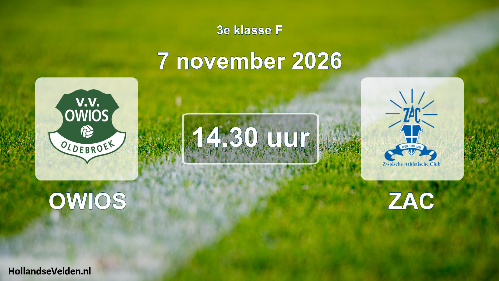 Geplande wedstrijd: OWIOS - ZAC (7 november 2026)