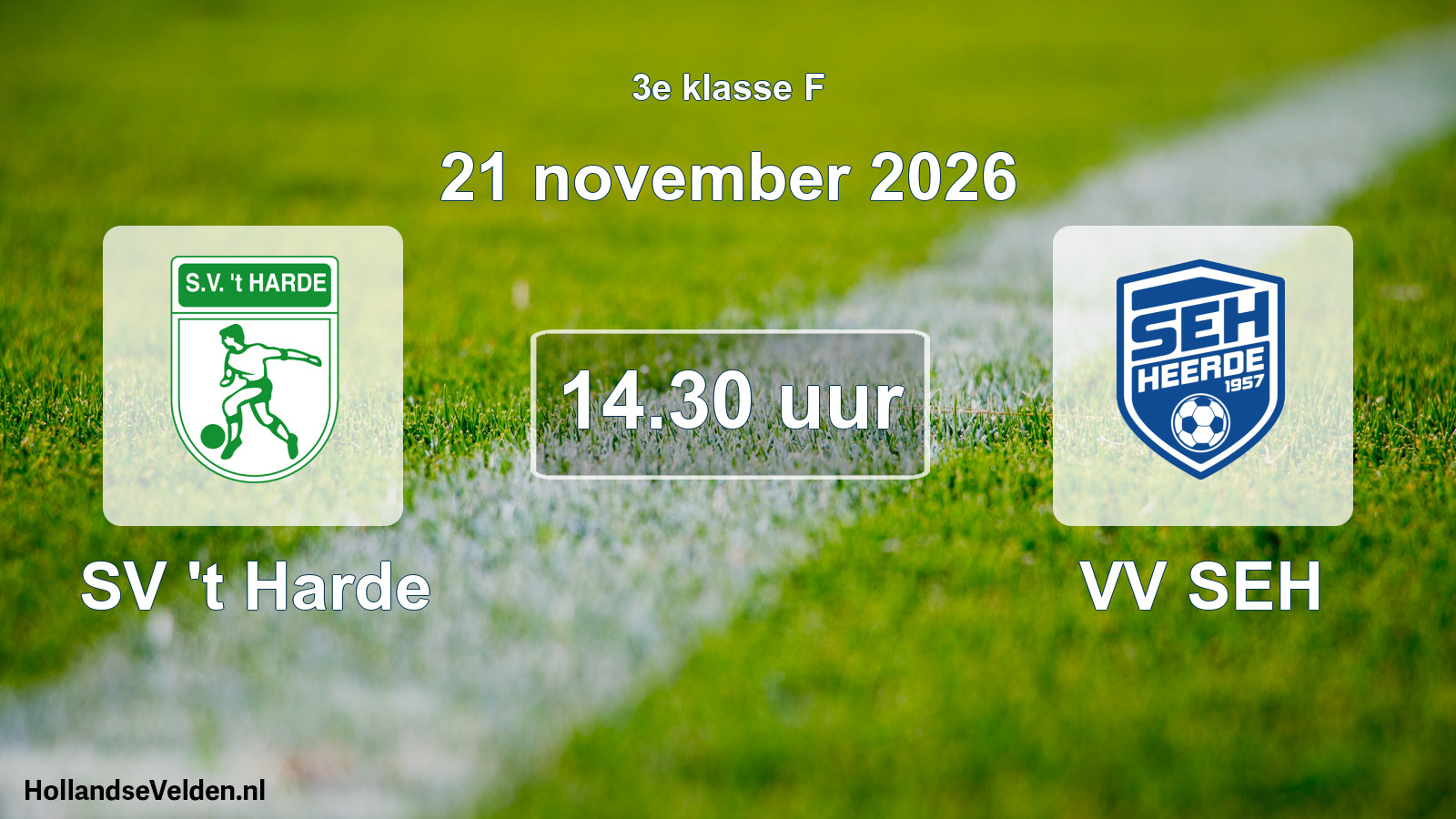 Geplande wedstrijd: SV 't Harde - VV SEH (21 november 2026)