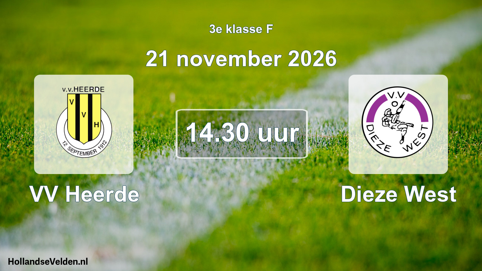 Geplande wedstrijd: VV Heerde - Dieze West (21 november 2026)