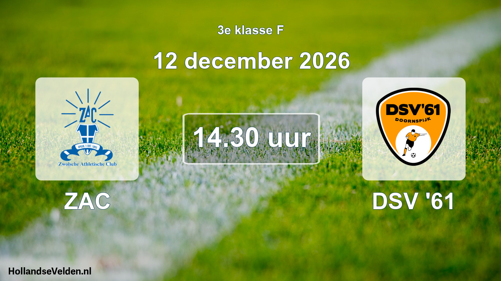 Geplande wedstrijd: ZAC - DSV '61 (12 december 2026)
