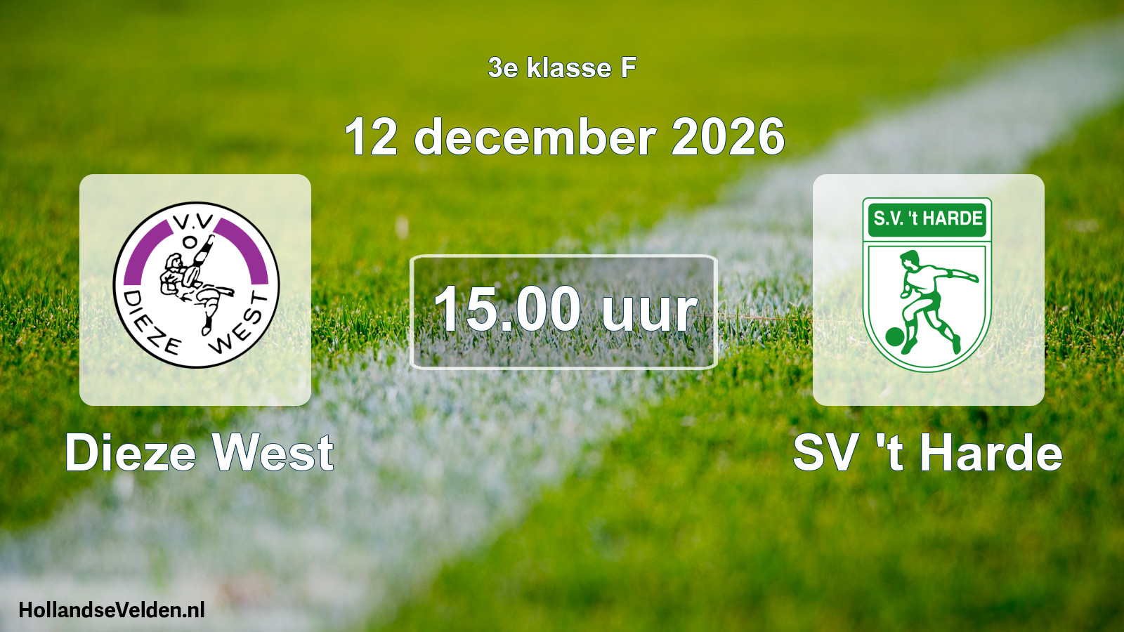 Geplande wedstrijd: Dieze West - SV 't Harde (12 december 2026)