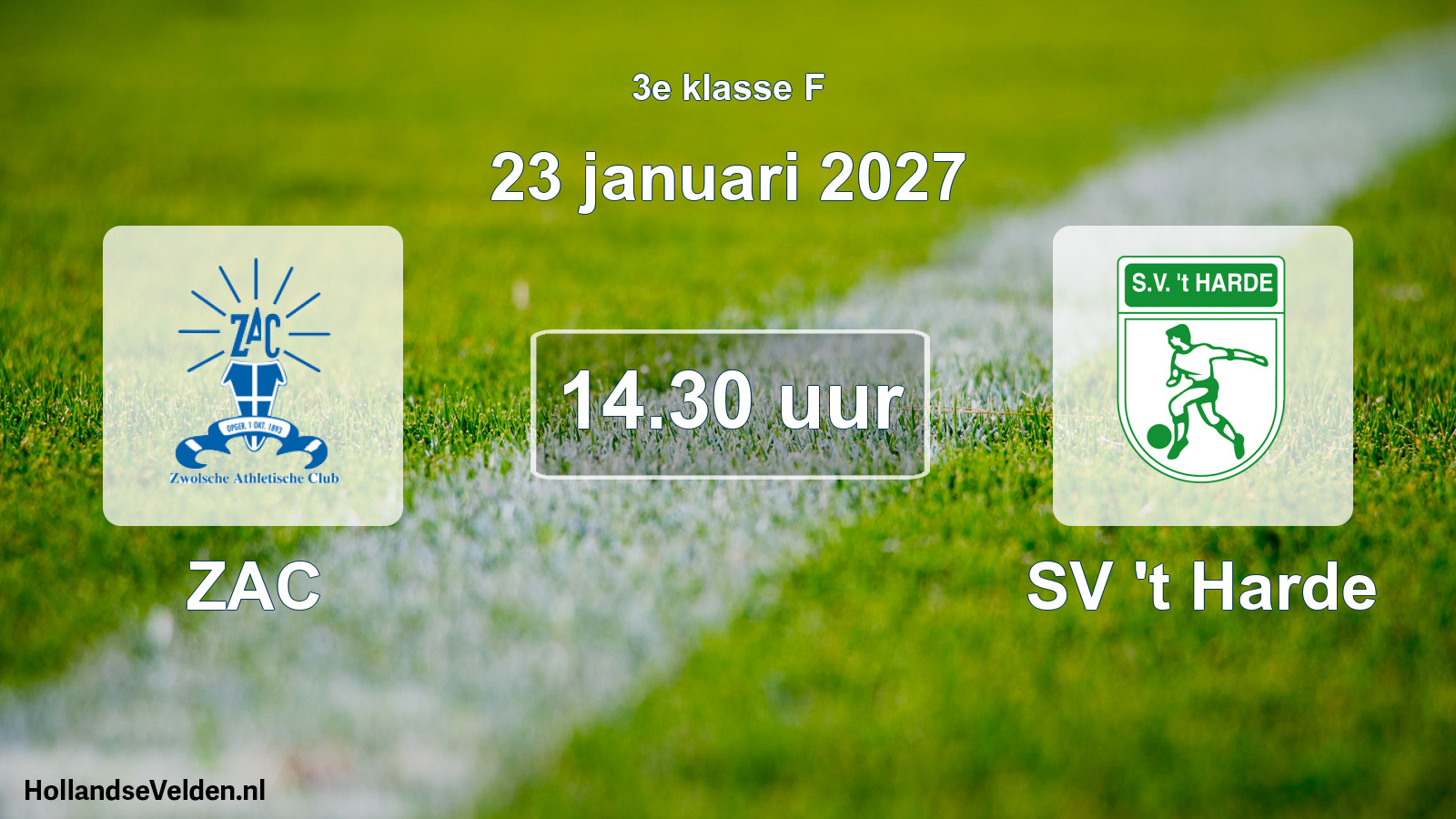 Geplande wedstrijd: ZAC - SV 't Harde (23 januari 2027)