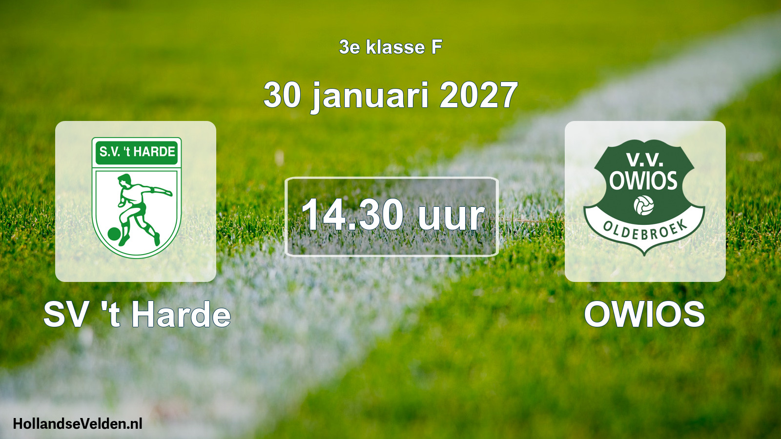 Geplande wedstrijd: SV 't Harde - OWIOS (30 januari 2027)