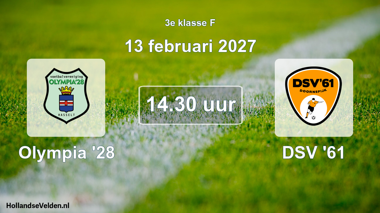 Geplande wedstrijd: Olympia '28 - DSV '61 (13 februari 2027)