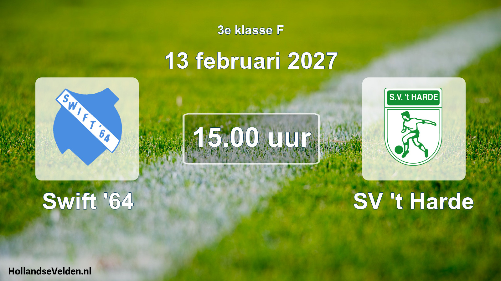Geplande wedstrijd: Swift '64 - SV 't Harde (13 februari 2027)