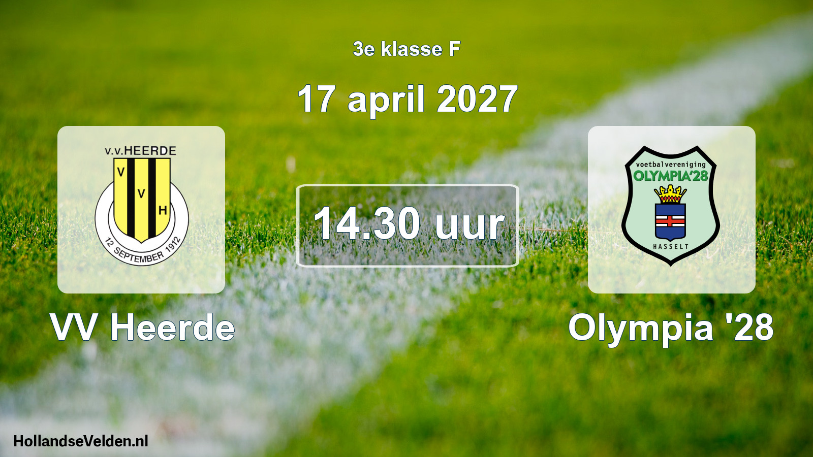 Geplande wedstrijd: VV Heerde - Olympia '28 (17 april 2027)
