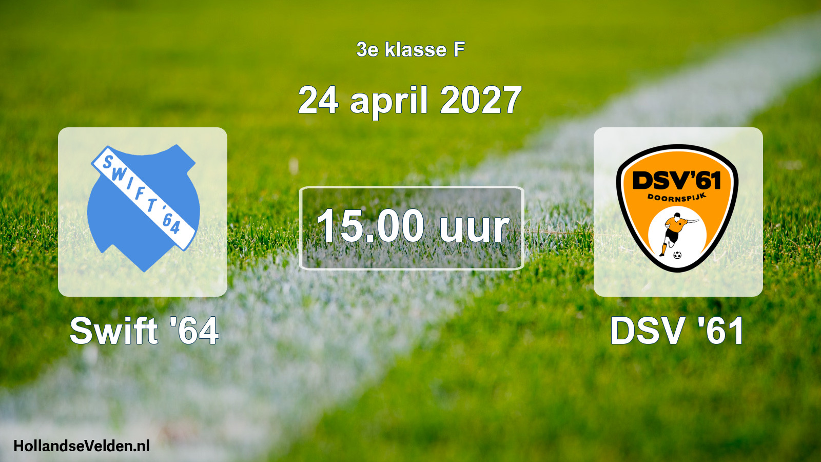 Geplande wedstrijd: Swift '64 - DSV '61 (24 april 2027)